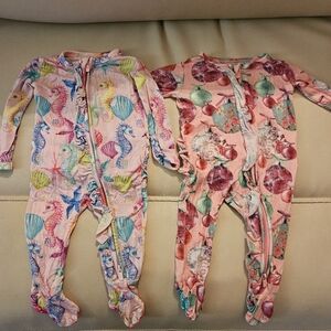 Posh Peanut Girls Newborn Rùffĺed Zip Up Pair